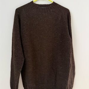 Classic Men's Dark Brown Crewneck Sweater